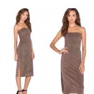 Elegant Strapless Brown Dress